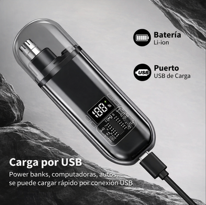 Recortadora de Vello Nasal y Oido + regalo de cargador