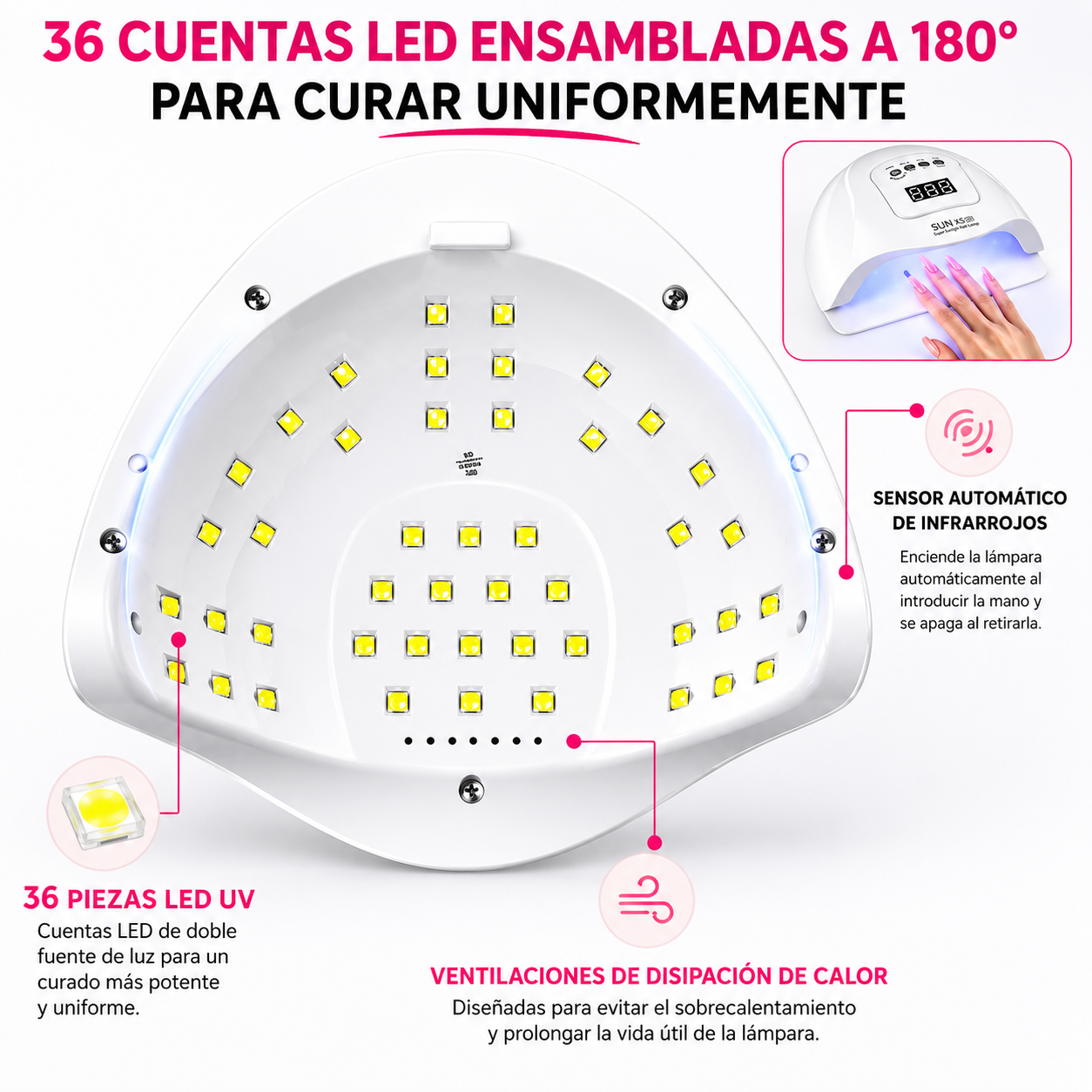 Lampara UV/LED Profesional Para Uñas