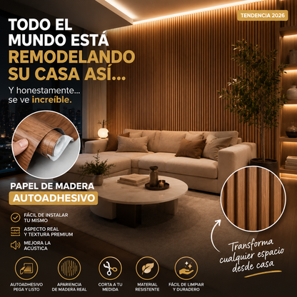 Papel Madera Autoadhesivo