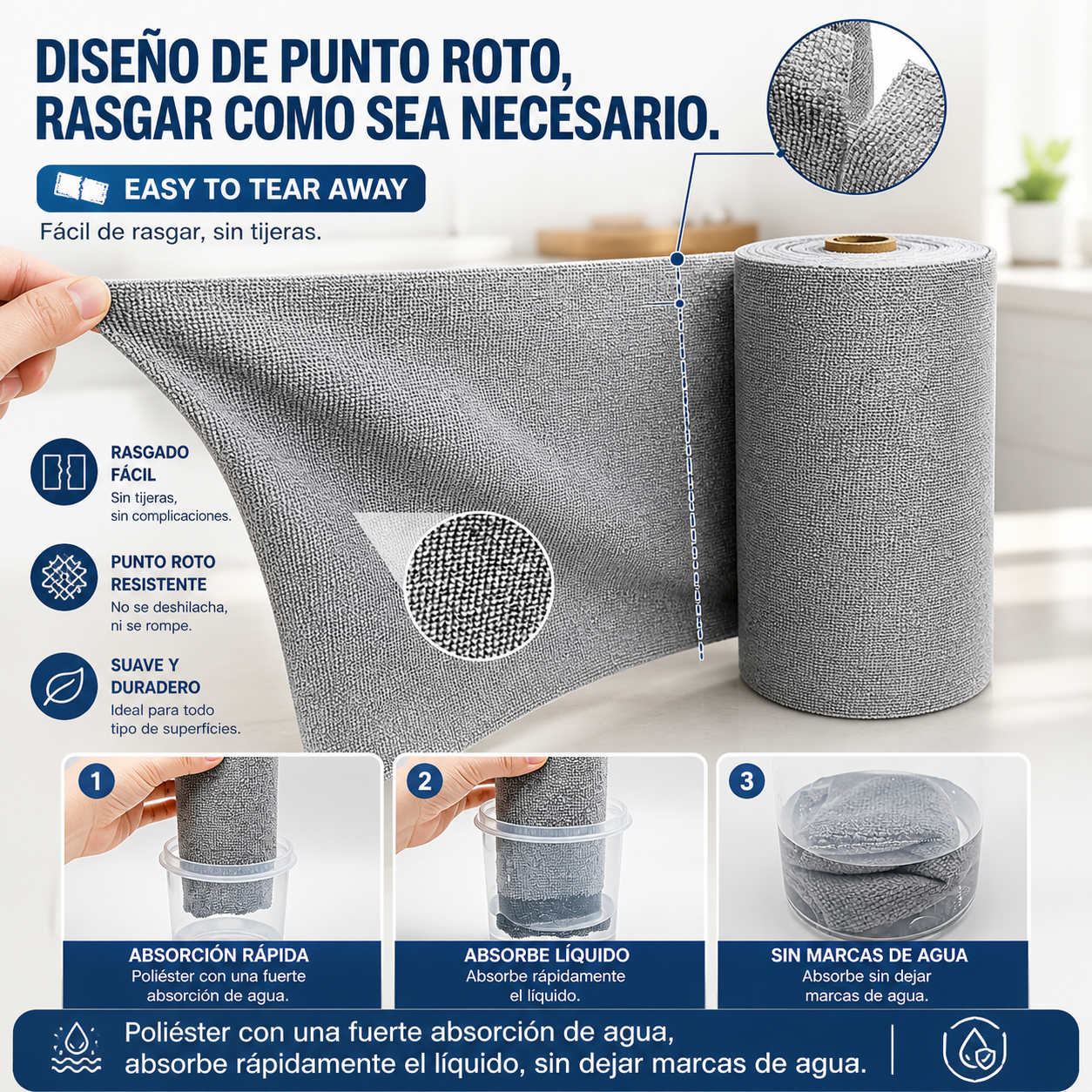 Rollo de Toallas de Microfibra Pro