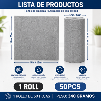 Rollo de Toallas de Microfibra Pro