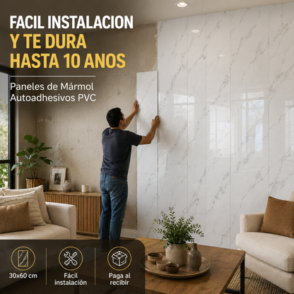 Paneles de Marmol Autoadhesivos PVC